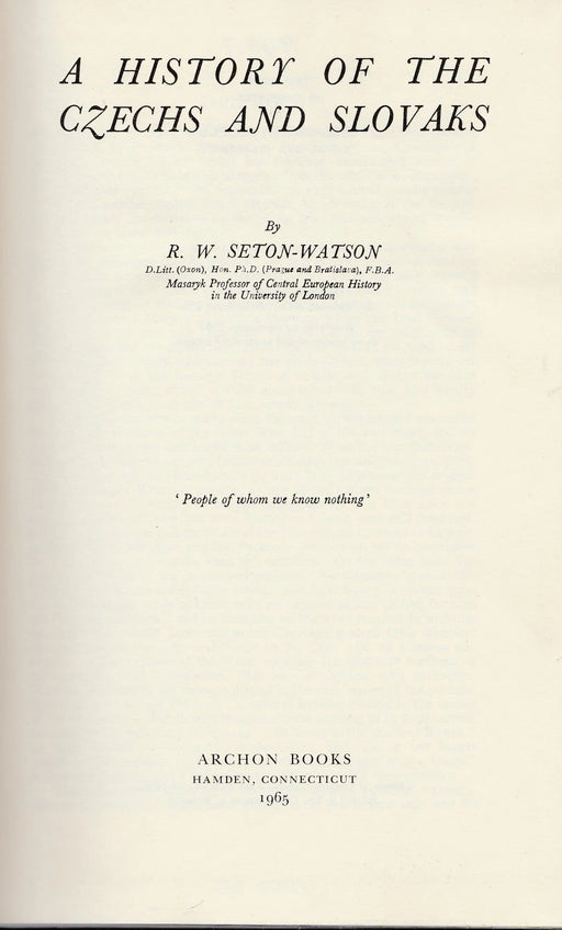 A History of the Czechs and Slovaks - Oskola Antikvárium