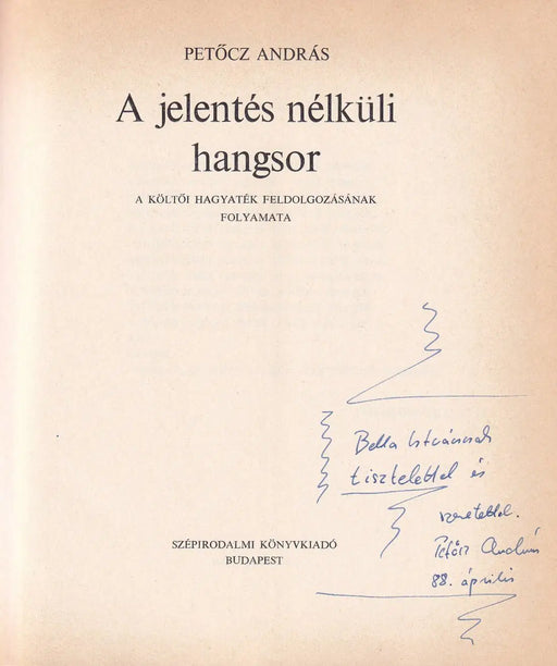 A jelentés nélküli hangsor - Oskola Antikvárium