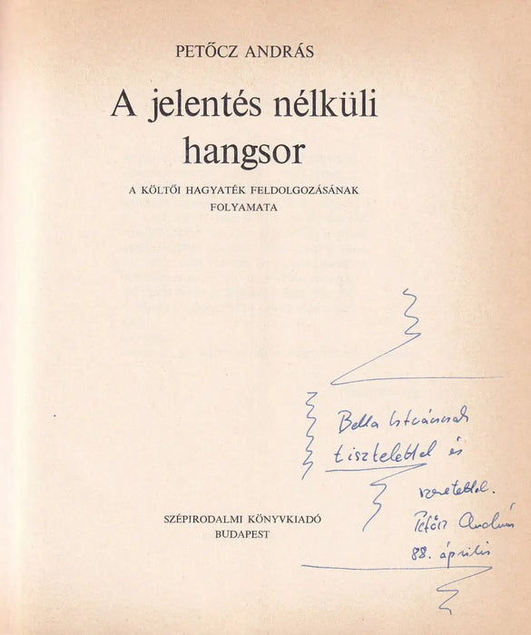 A jelentés nélküli hangsor - Oskola Antikvárium