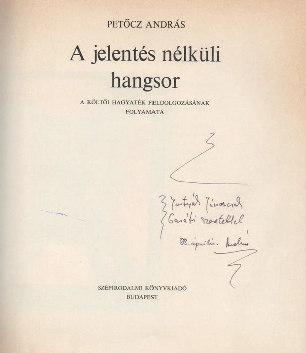 A jelentés nélküli hangsor - Oskola Antikvárium