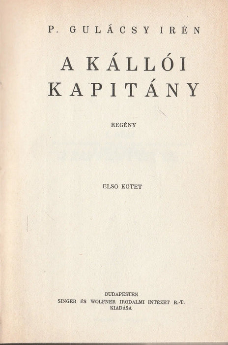 A kállói kapitány I - II - Oskola Antikvárium