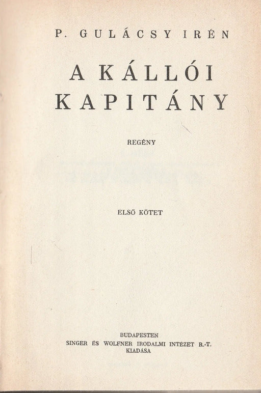 A kállói kapitány I - II - Oskola Antikvárium
