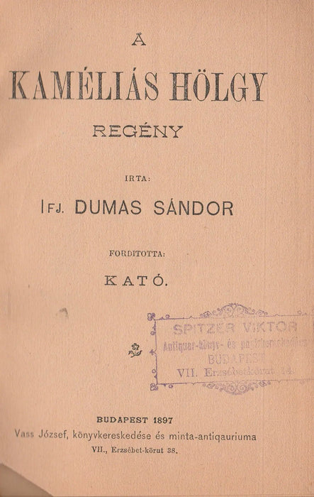 A kaméliás hölgy - Oskola Antikvárium