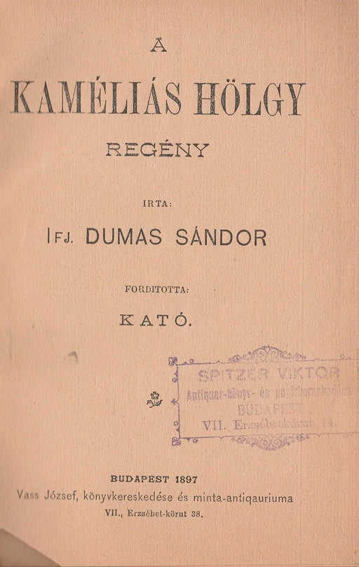 A kaméliás hölgy - Oskola Antikvárium