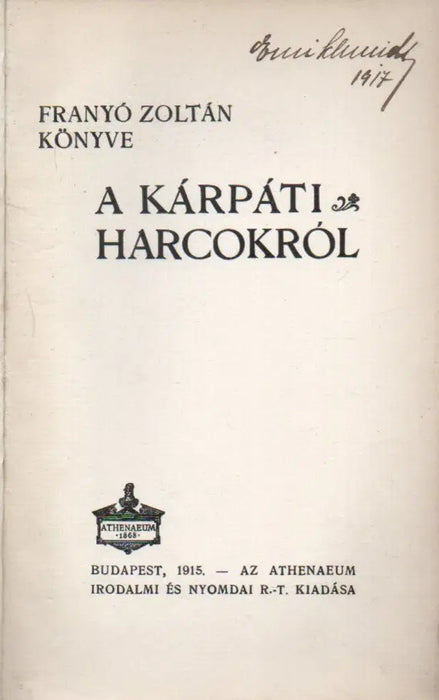 A kárpáti harcokról - Oskola Antikvárium