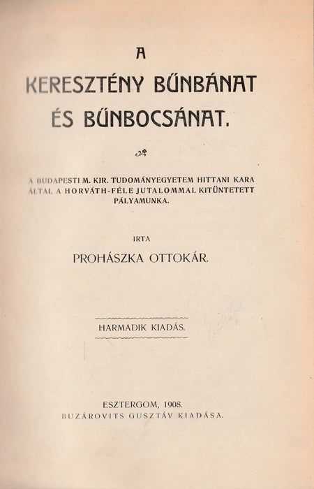 A keresztény bűnbánat és bűnbocsánat - Oskola Antikvárium
