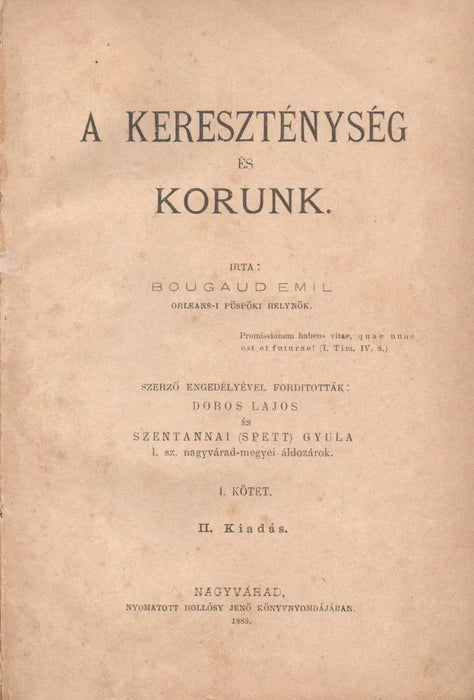 A kereszténység és korunk I. - Oskola Antikvárium