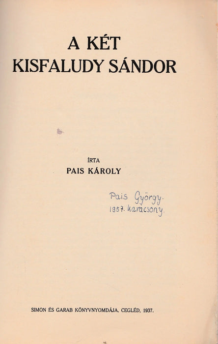 A két Kisfaludy Sándor - Oskola Antikvárium