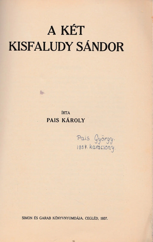 A két Kisfaludy Sándor - Oskola Antikvárium
