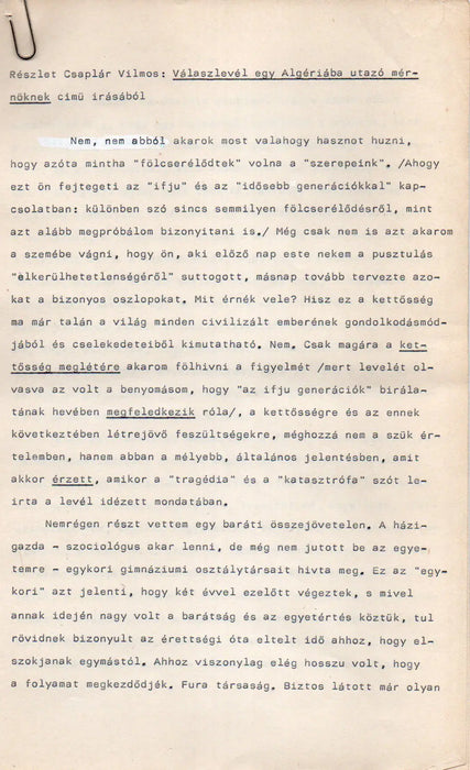 A kétfejű fenevad - Magyar Copperfield (részlet) - Válaszlevél egy Algériába utazó mérnöknek (részlet) - Oskola Antikvárium