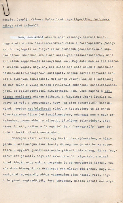 A kétfejű fenevad - Magyar Copperfield (részlet) - Válaszlevél egy Algériába utazó mérnöknek (részlet) - Oskola Antikvárium