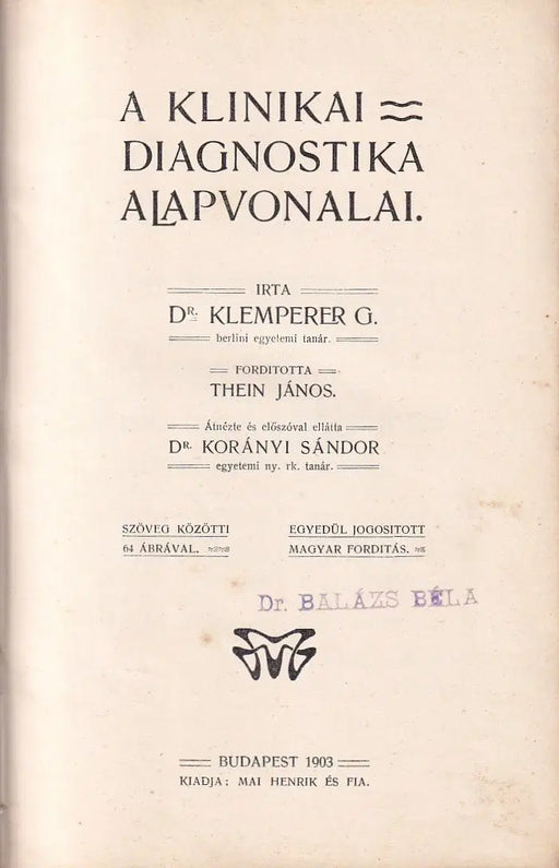 A klinikai diagnostika alapvonalai - Oskola Antikvárium