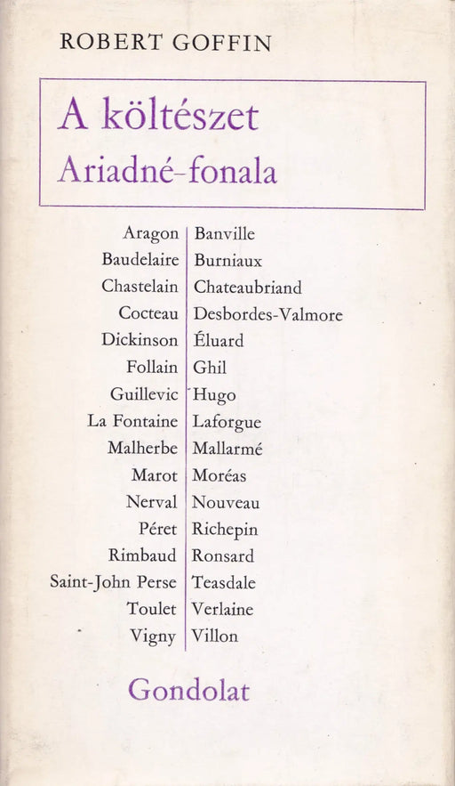 A költészet Ariadné - fonala - Oskola Antikvárium