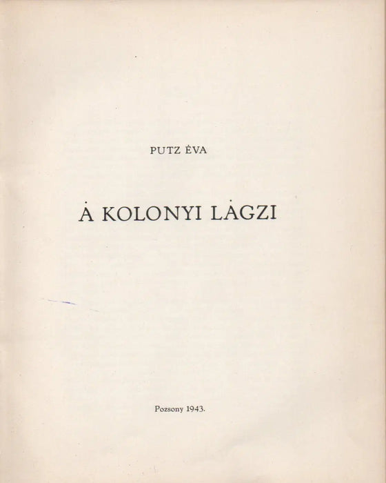 A kolonyi lagzi - Oskola Antikvárium