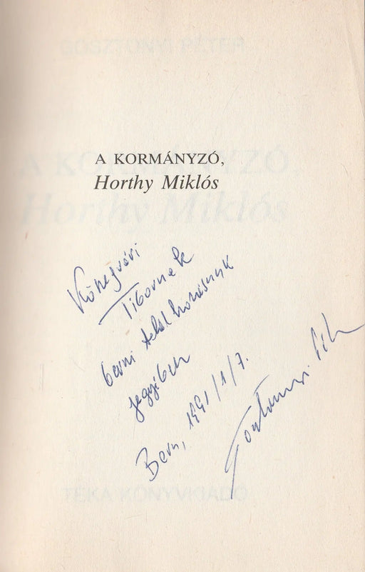 A kormányzó, Horthy Miklós - Oskola Antikvárium
