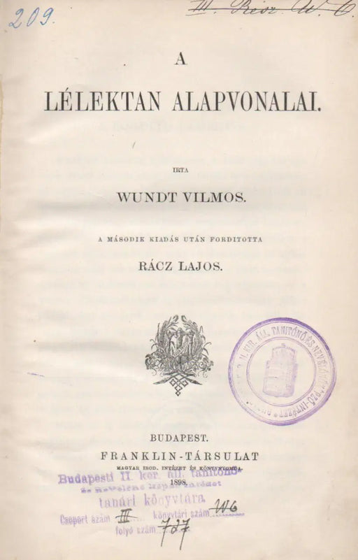 A lélektan alapvonalai - Oskola Antikvárium