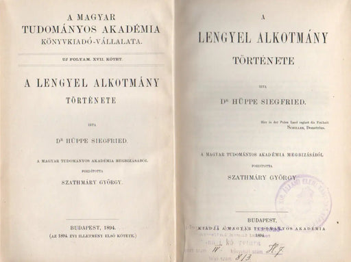 A lengyel alkotmány története - Oskola Antikvárium