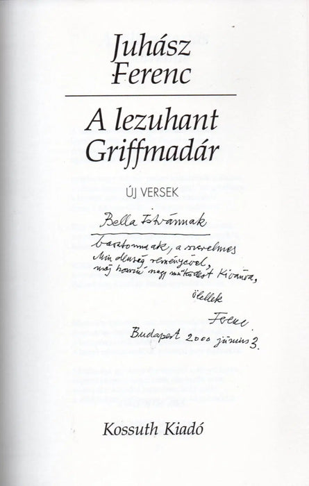 A lezuhant Griffmadár - új versek - Oskola Antikvárium