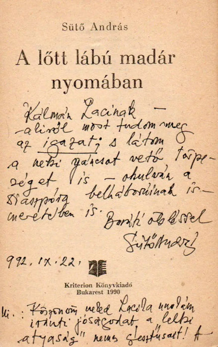 A lőtt lábú madár nyomában - Oskola Antikvárium
