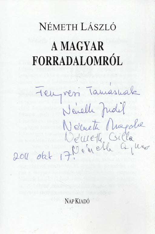 A magyar forradalomról - Oskola Antikvárium