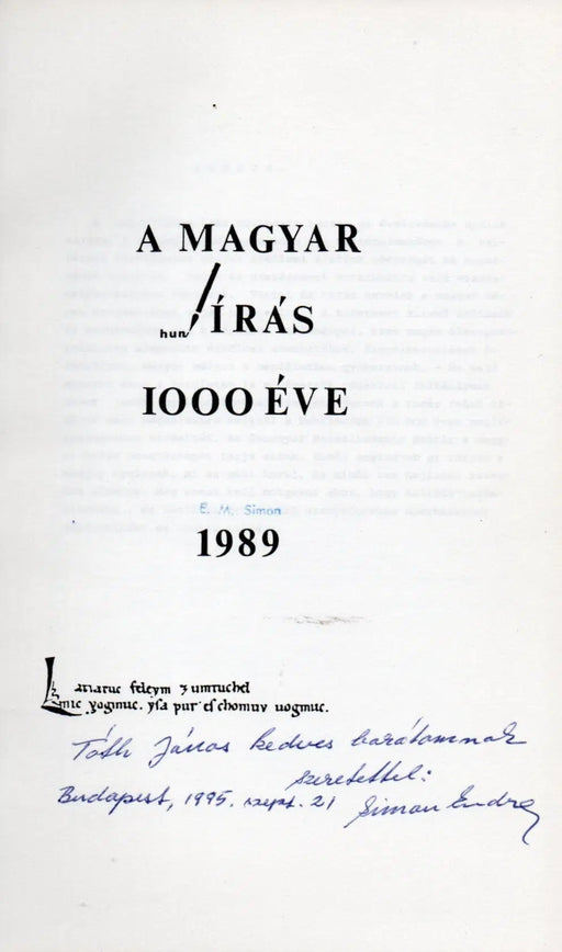 A magyar írás 1000 éve - Oskola Antikvárium