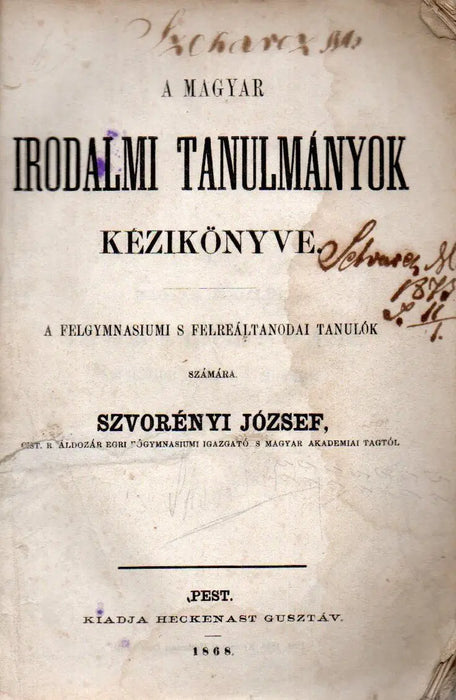 A magyar irodalmi tanulmányok kézikönyve - Oskola Antikvárium