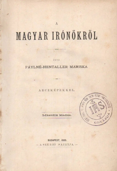A magyar írónőkről - Oskola Antikvárium