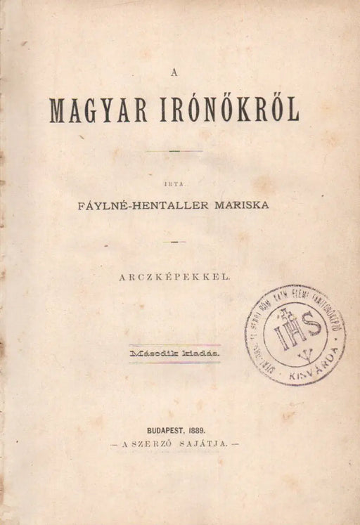 A magyar írónőkről - Oskola Antikvárium