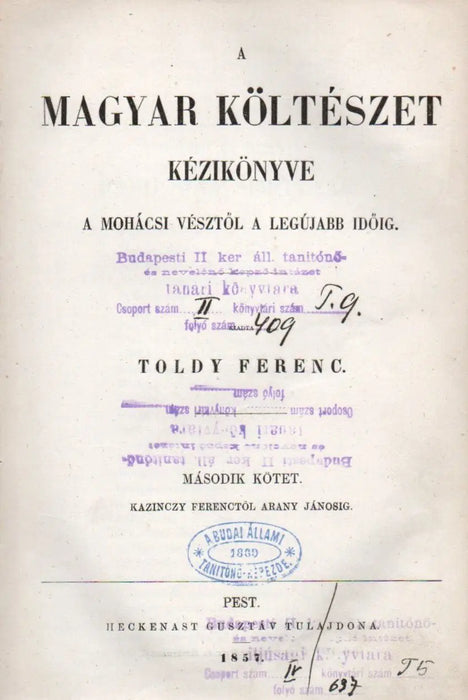 A magyar költészet kézikönyve a mohácsi vésztől a legújabb időig I - II. - Oskola Antikvárium