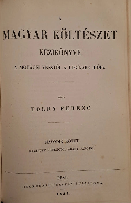 A magyar költészet kézikönyve a mohácsi vésztől a legújabb időig I - II. - Oskola Antikvárium