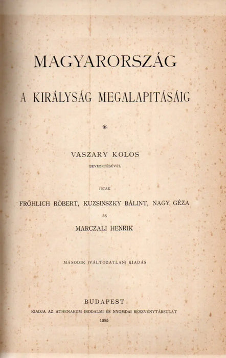 A magyar nemzet története I. - Oskola Antikvárium