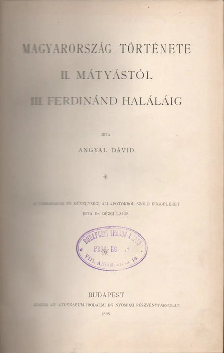 A magyar nemzet története VI. - Oskola Antikvárium
