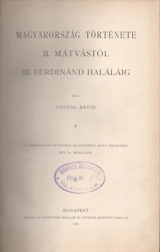 A magyar nemzet története VI. - Oskola Antikvárium