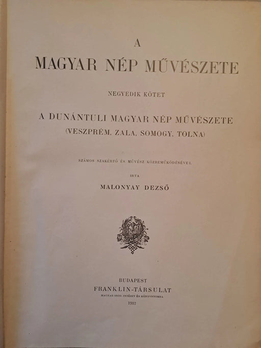 A magyar nép művészete IV. - Oskola Antikvárium