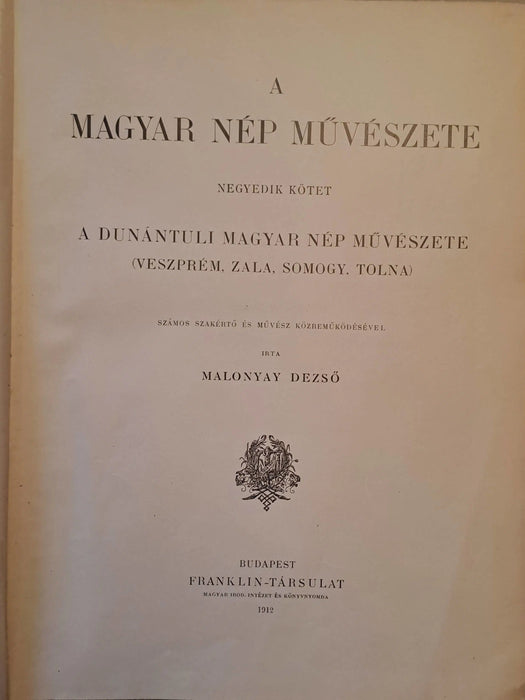 A magyar nép művészete IV. - Oskola Antikvárium