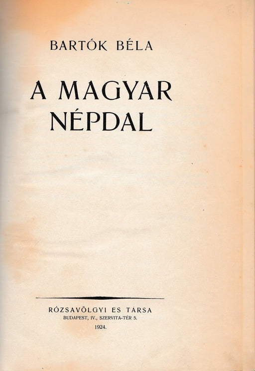 A magyar népdal - Oskola Antikvárium