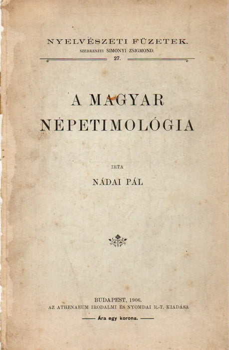 A magyar népetimológia - Oskola Antikvárium