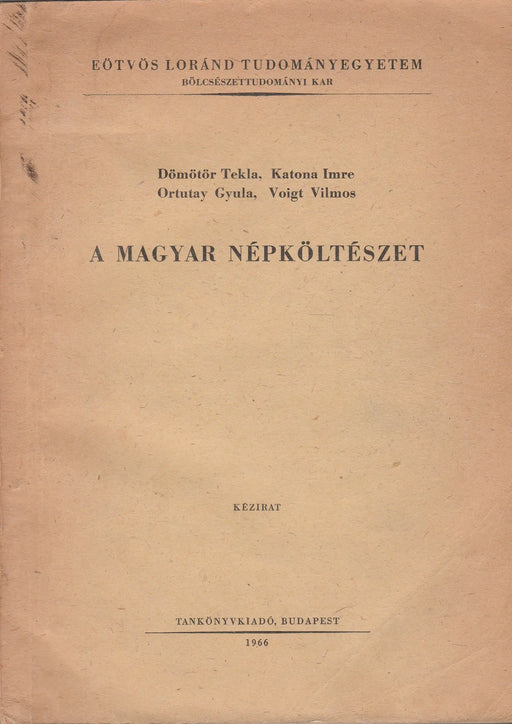 A magyar népköltészet - Oskola Antikvárium
