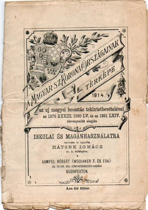 A Magyar Szt. Korona Országainak térképe 1914 - Oskola Antikvárium