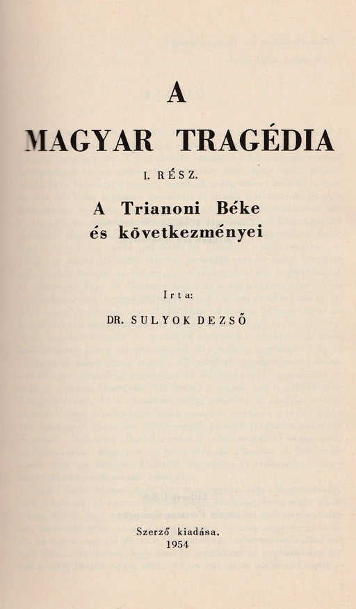 A magyar tragédia I. - Oskola Antikvárium