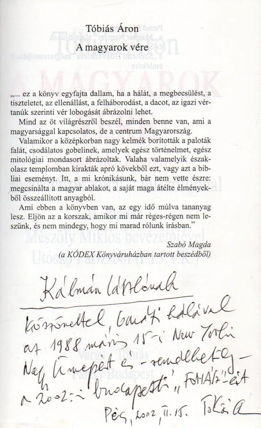 A magyarok vére - Le sang des Hongrois - Oskola Antikvárium