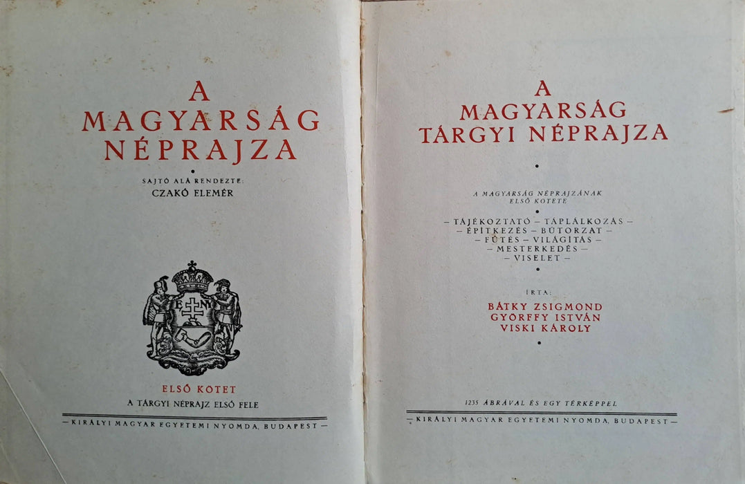 A magyarság néprajza I - II.: A magyarság tárgyi néprajza I - II. - Oskola Antikvárium