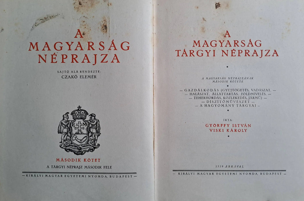 A magyarság néprajza I - II.: A magyarság tárgyi néprajza I - II. - Oskola Antikvárium