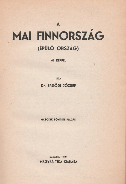 A mai Finnország - Oskola Antikvárium