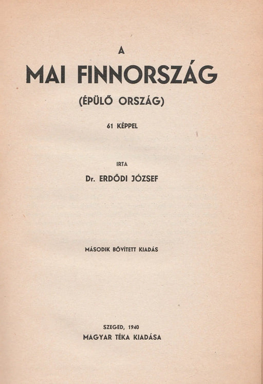 A mai Finnország - Oskola Antikvárium