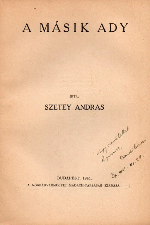 A másik Ady - Oskola Antikvárium