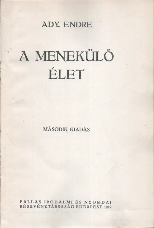 A menekülő élet - Oskola Antikvárium