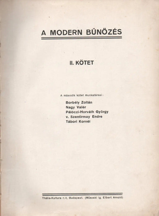 A modern bűnözés II. - Oskola Antikvárium