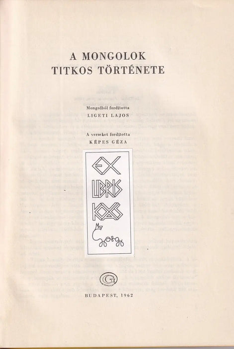 A mongolok titkos története - Oskola Antikvárium