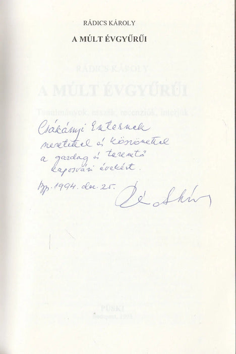 A múlt évgyűrűi - Oskola Antikvárium